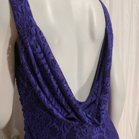 NWT ADRIANNA PAPELL Ruched Side Lace Evening gown - Picture 4 of 6